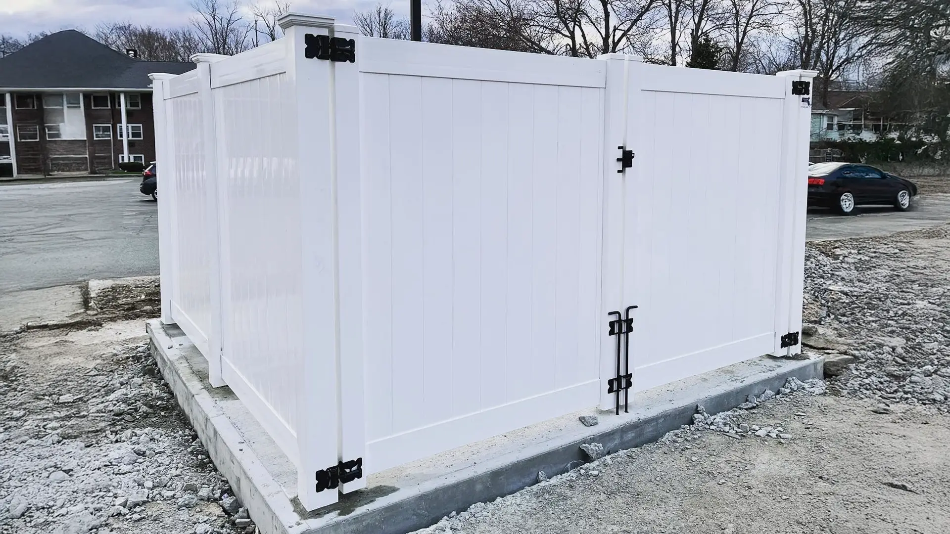 All State Fence dumpster enclosure project