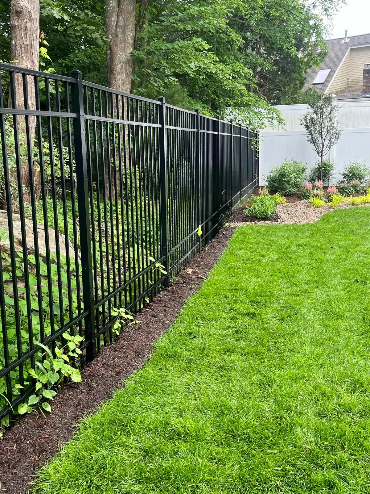 Aluminum fence installation in Dedham, MA
