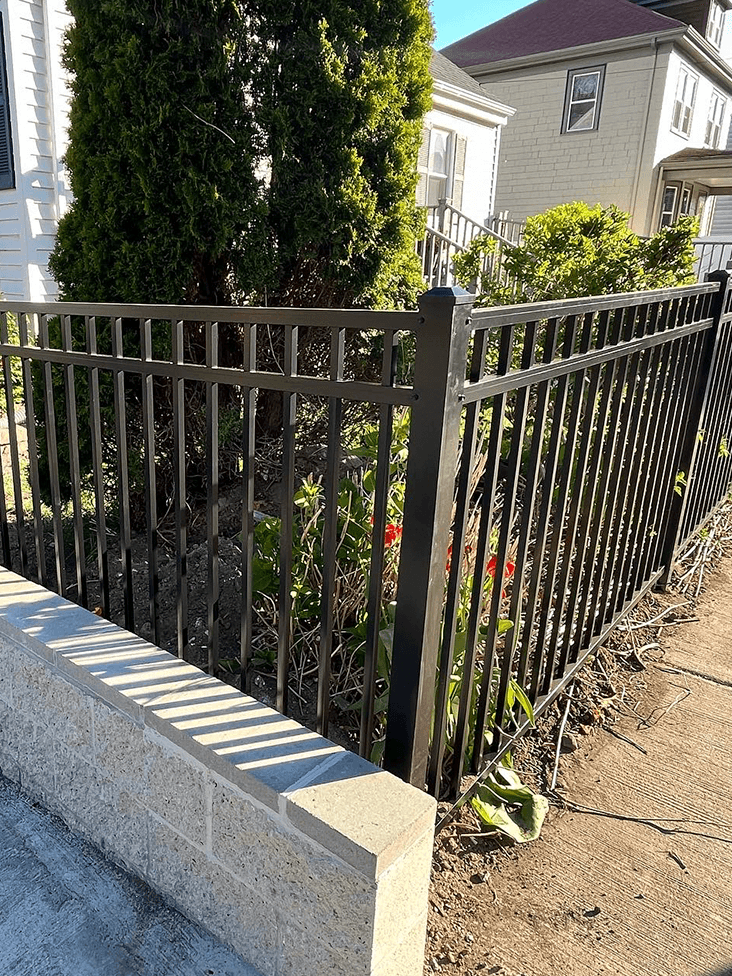 Residential aluminum fence project in Dedham, MA