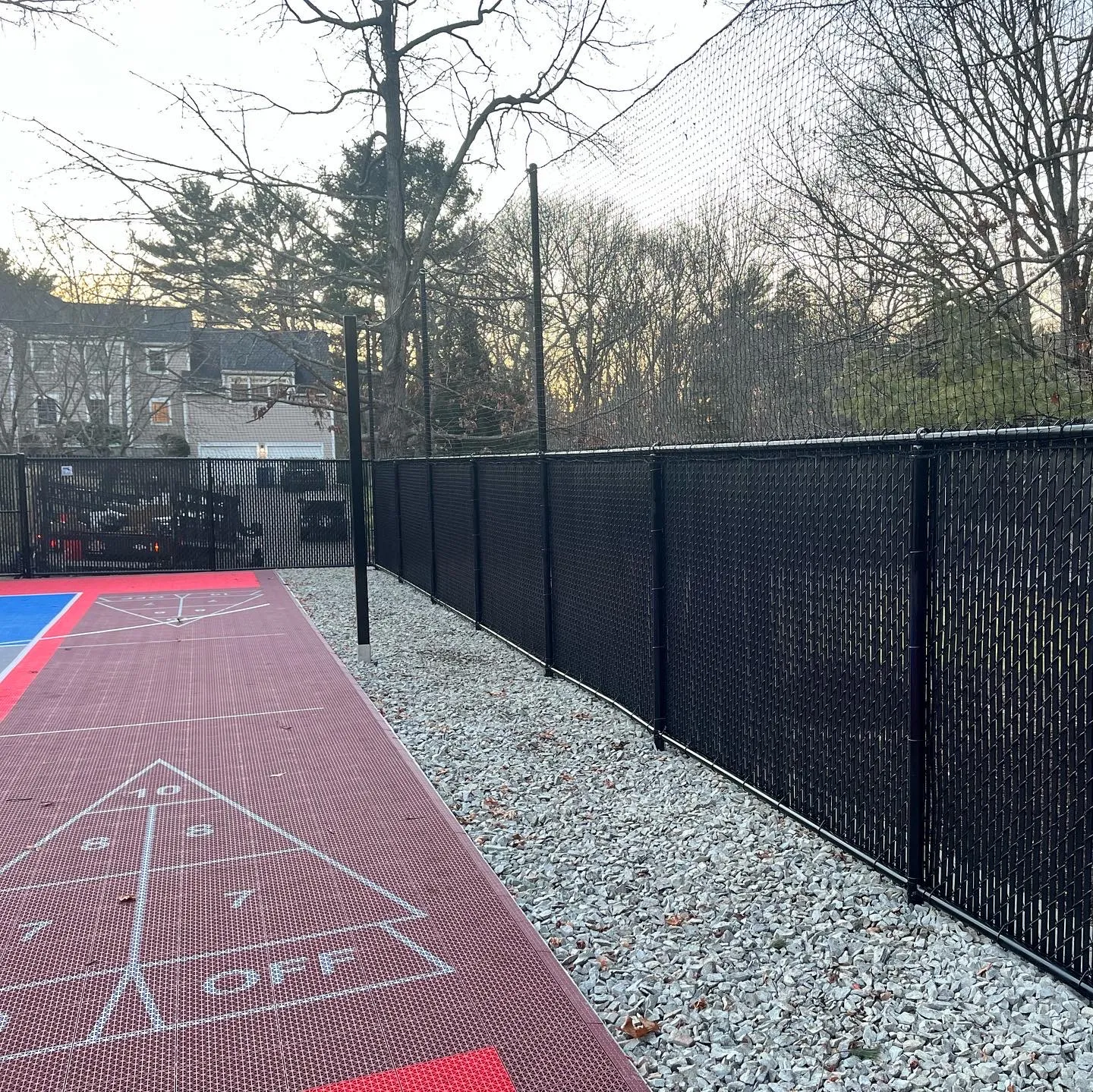 Black chain link fence project