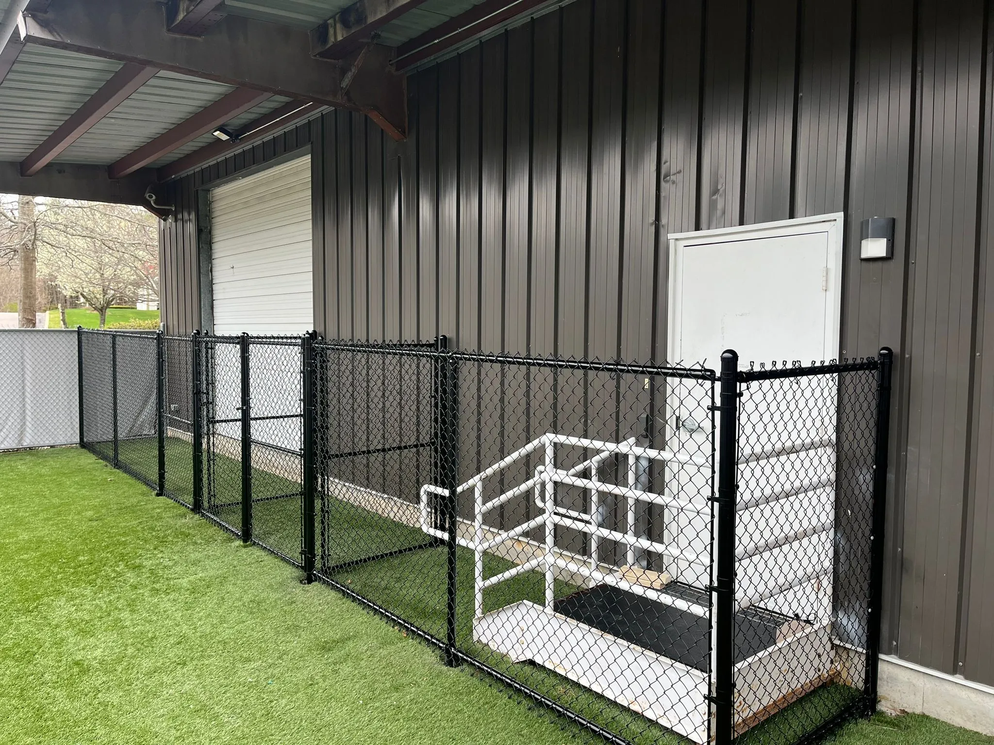 Residential chain link fence installation