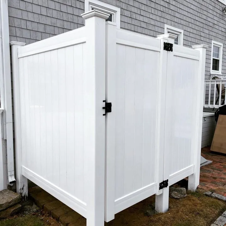 Outdoor shower and dumpster service project