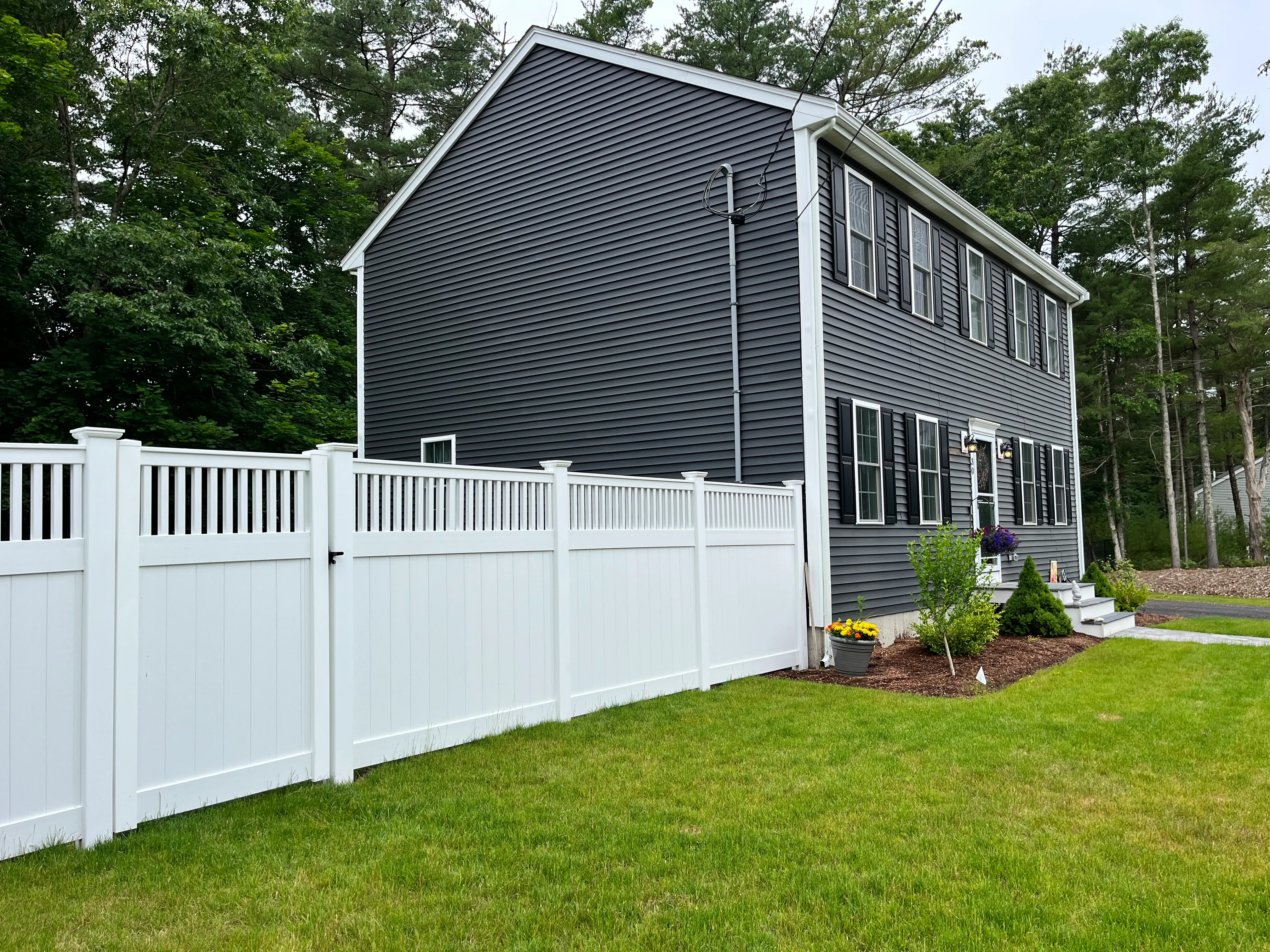 Vinyl fence installation project 1