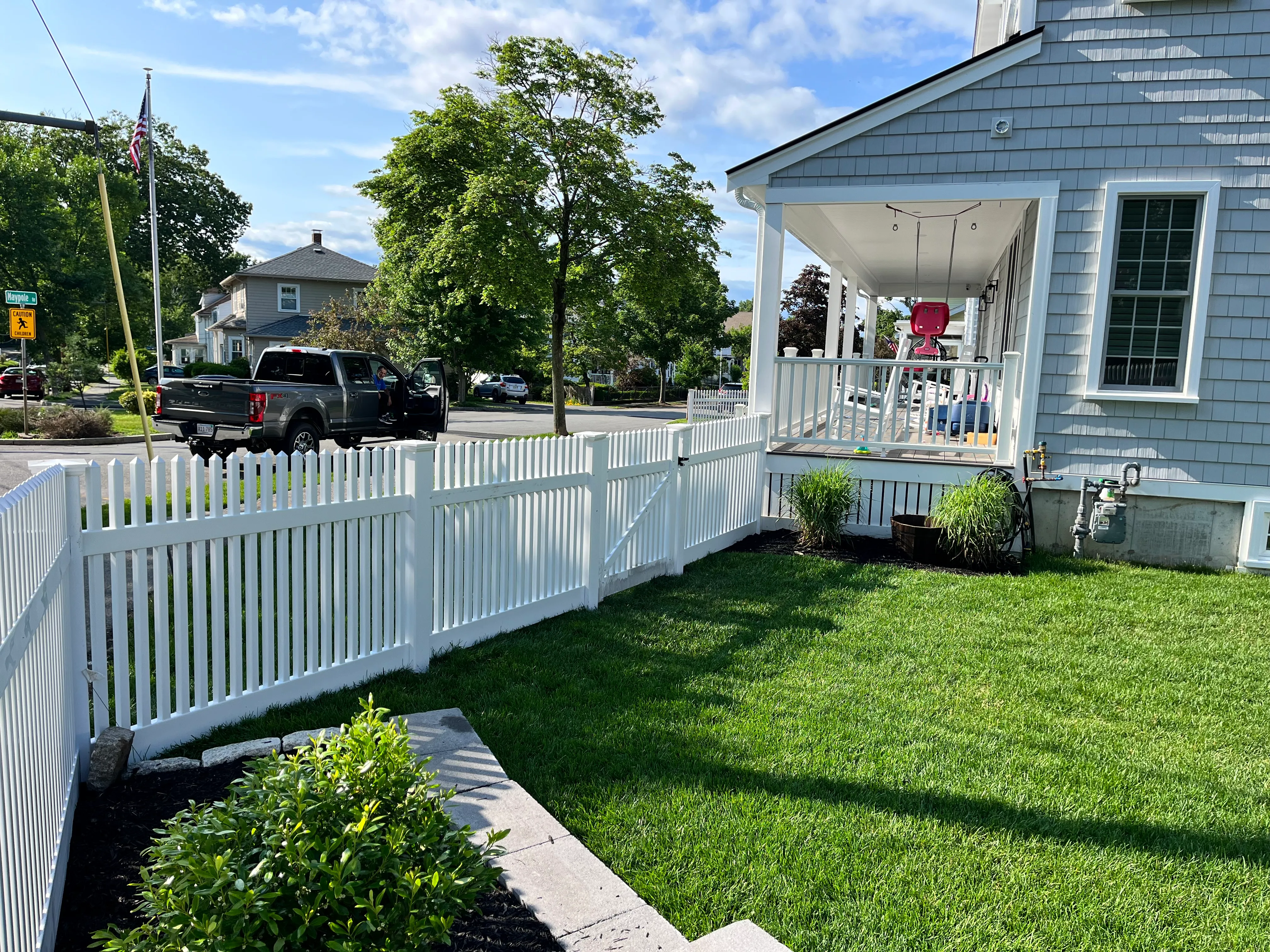 Vinyl fence installation project 11