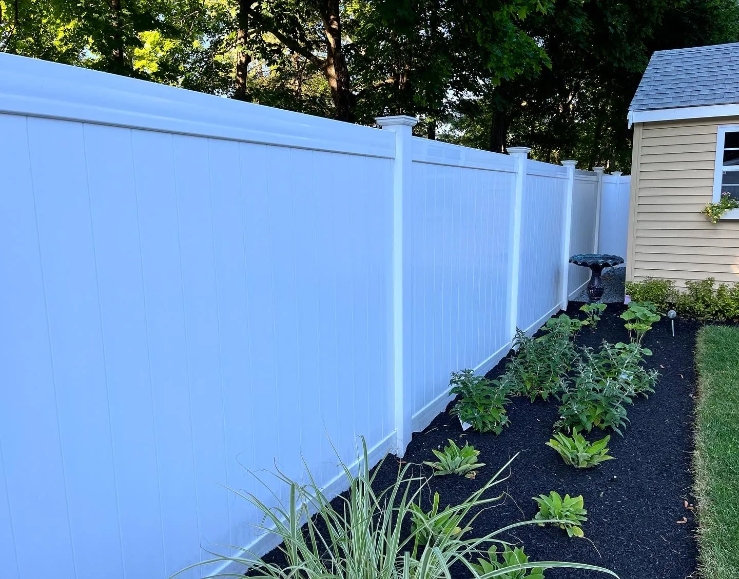 Vinyl fence installation project 12