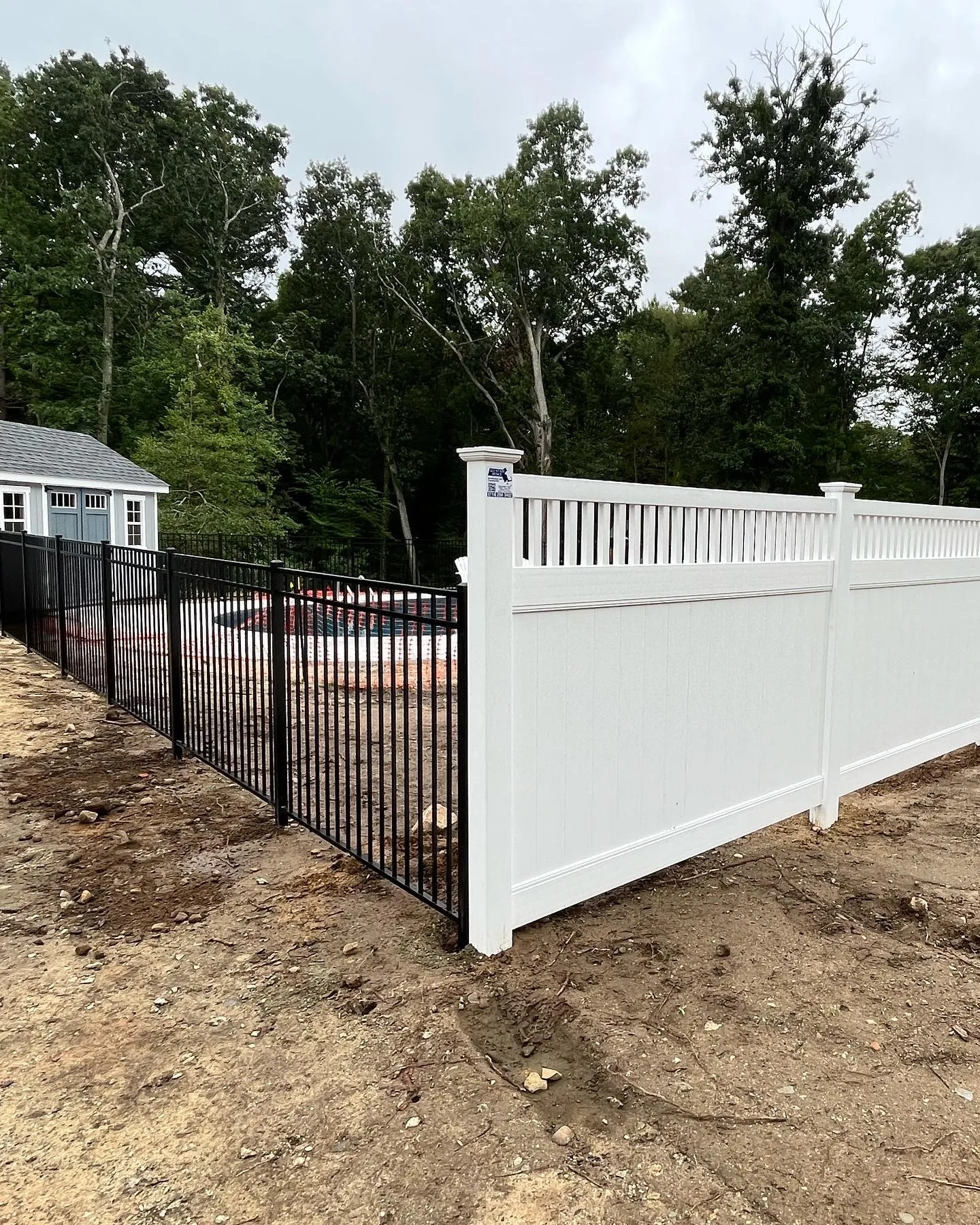 Vinyl fence installation project 20