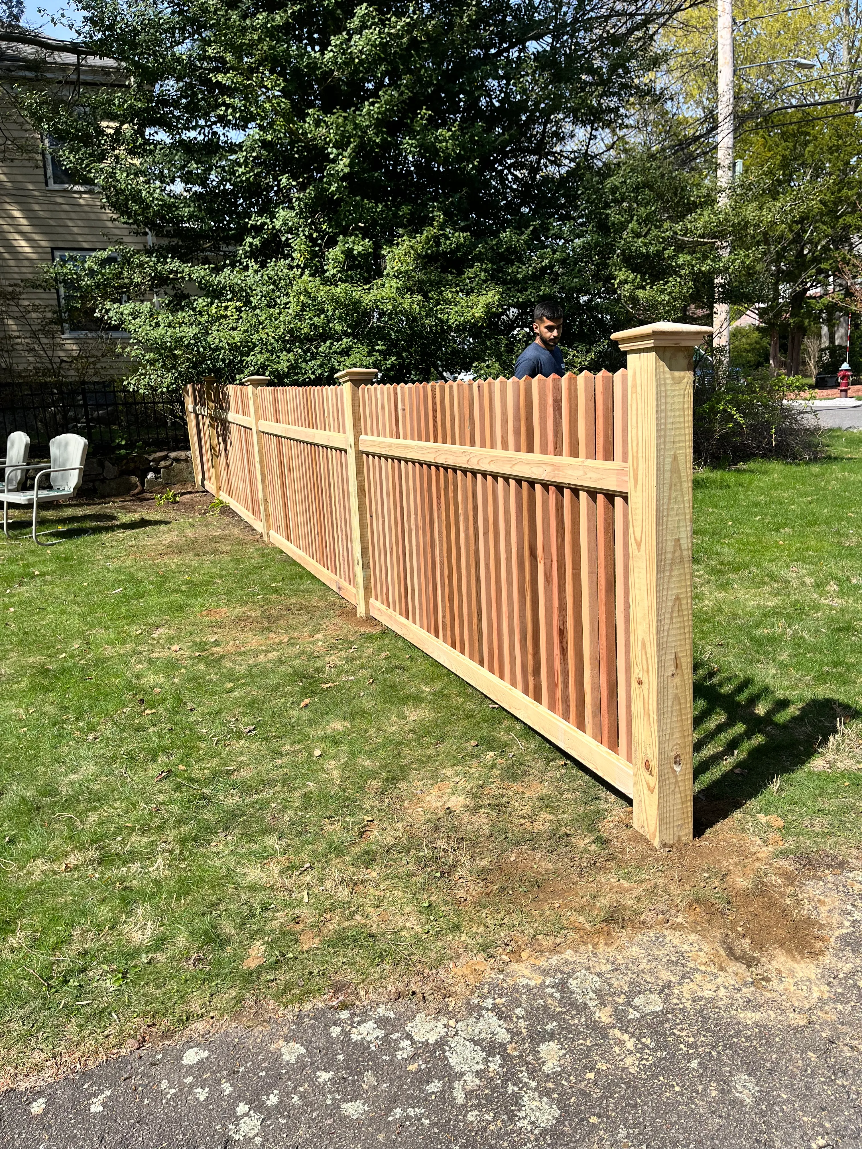 Wood fence installation project 2