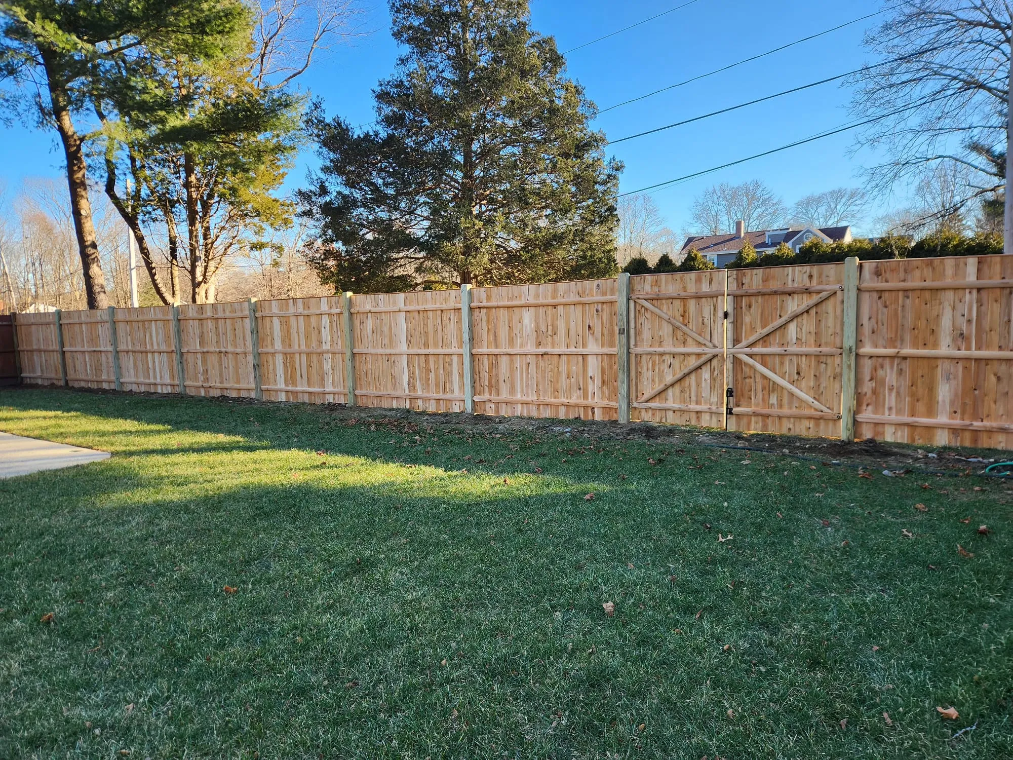 Wood fence installation project 3