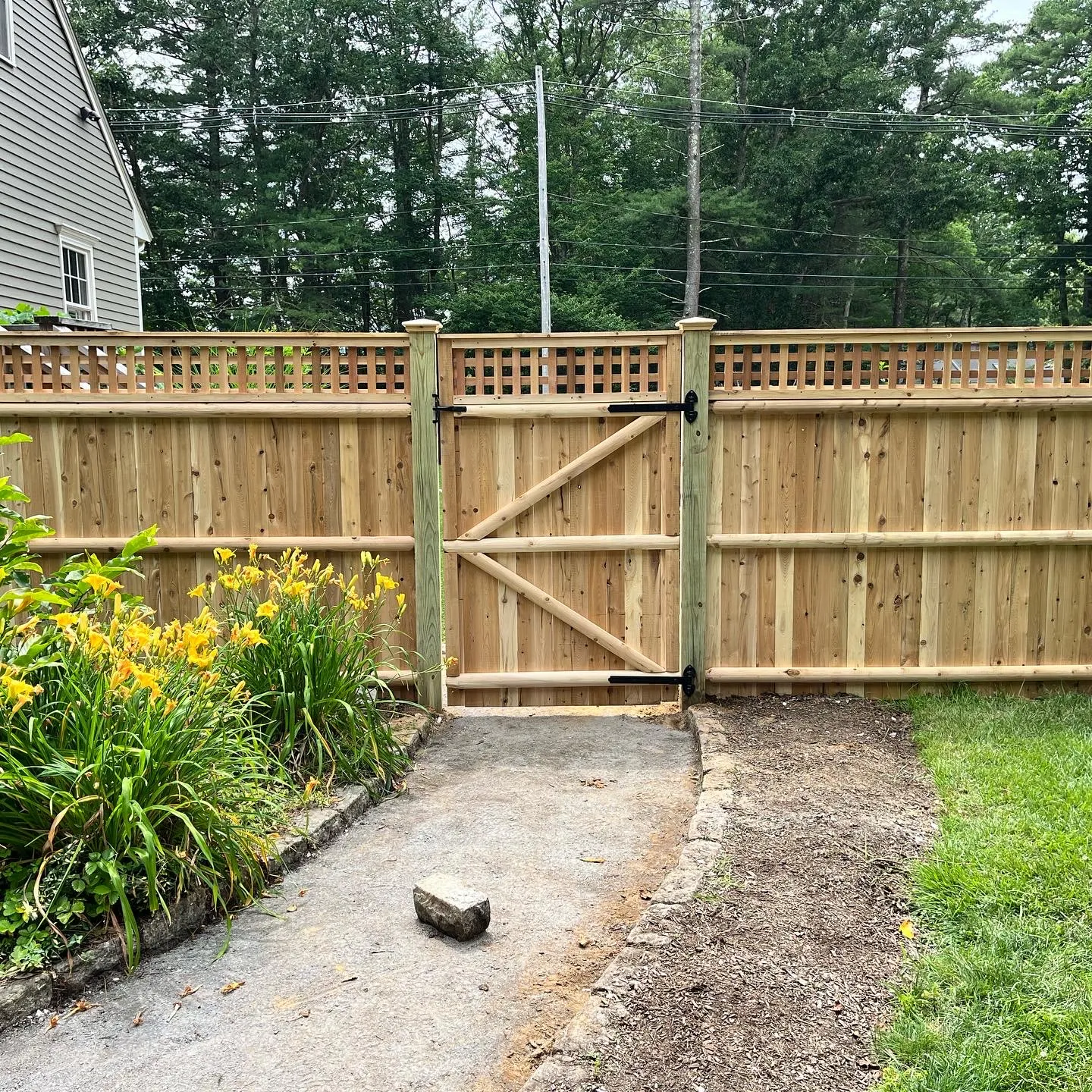 Wood fence installation project 4