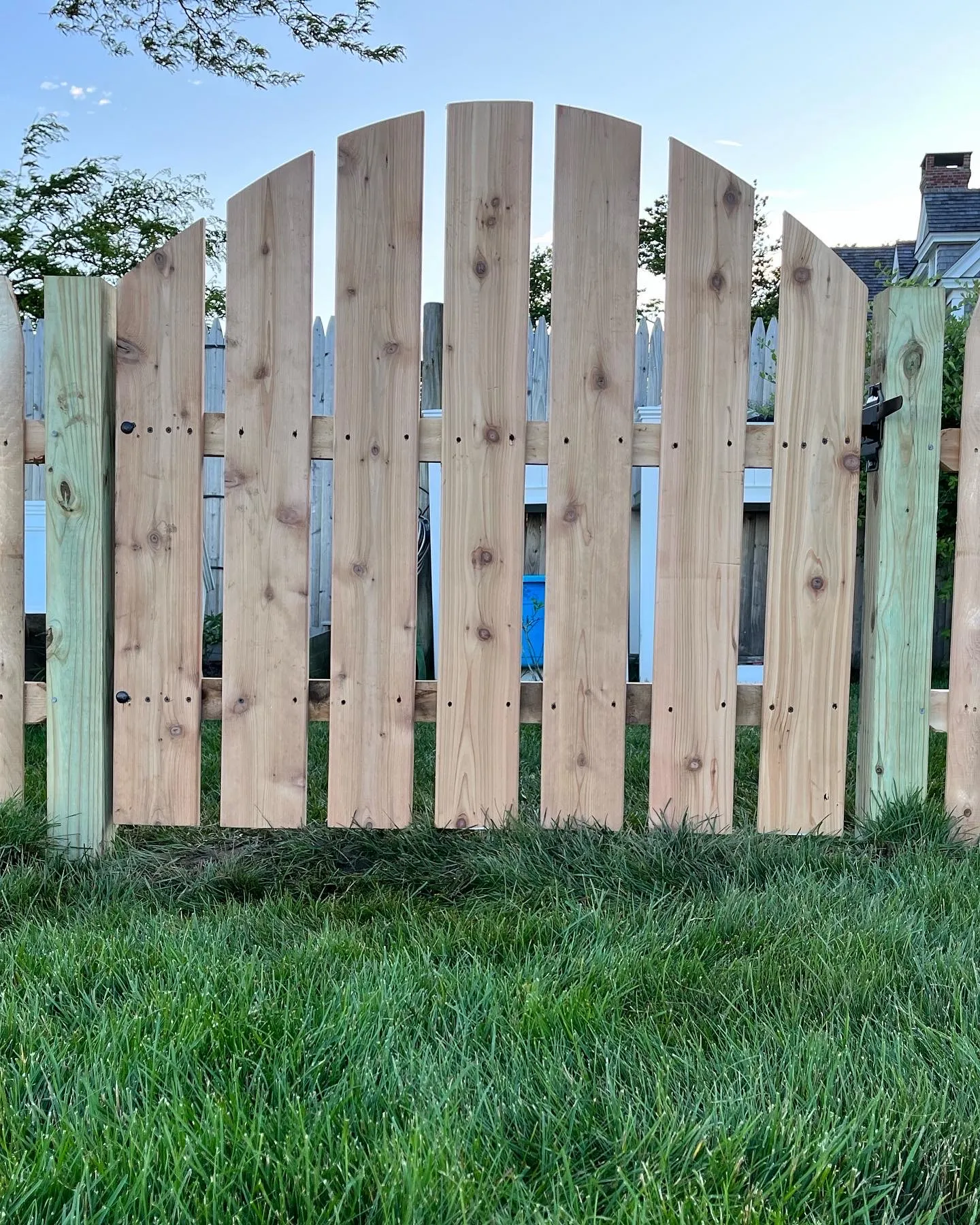 Wood fence installation project 5
