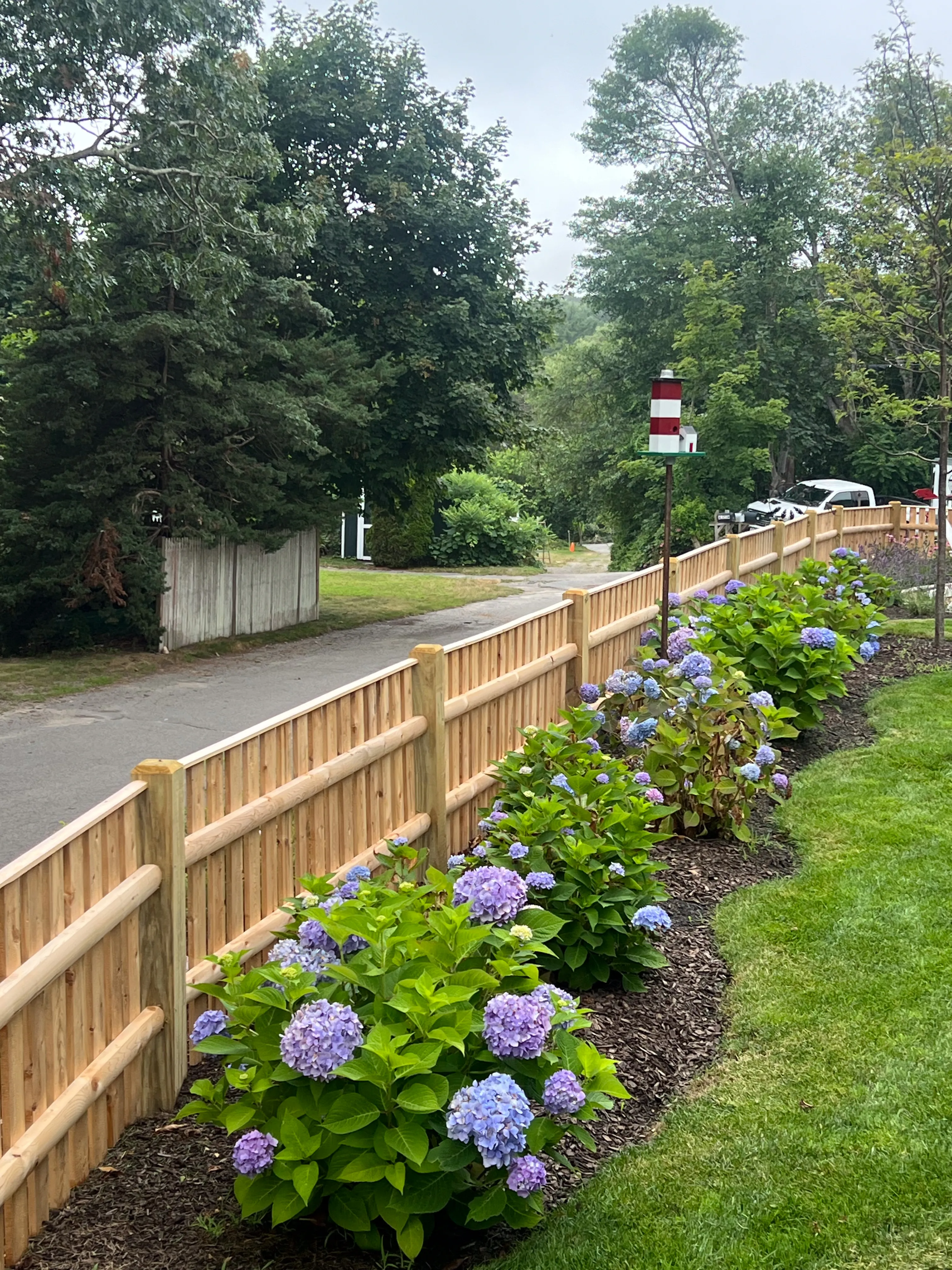Wood fence installation project 16