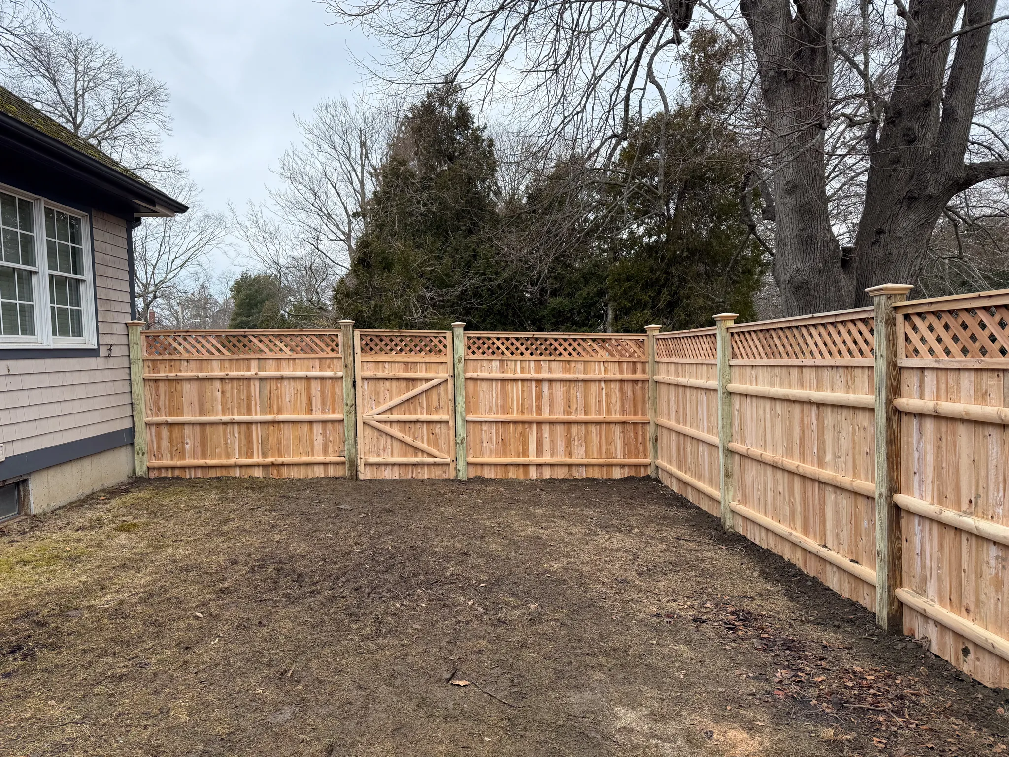 Wood fence installation project 21